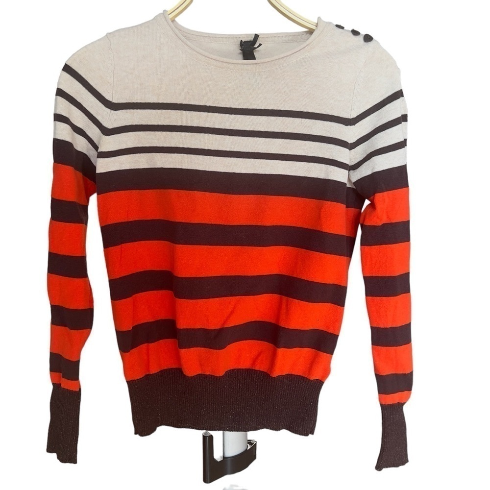 XSIDE Women’s Lightweight Sweater Multicolor Striped Sz Small Sparkly Accents